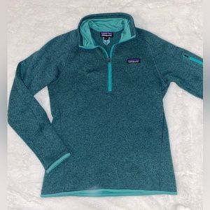 Patagonia better sweater 1/4 zip fleece green women’s size medium